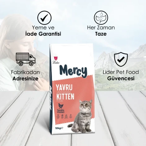 Mercy Tavuklu Yavru Kedi Maması 10 Kg