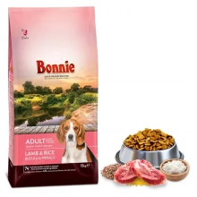 Bonnie Kuzu Etli ve Pirinçli Yetişkin Köpek Maması 15 Kg